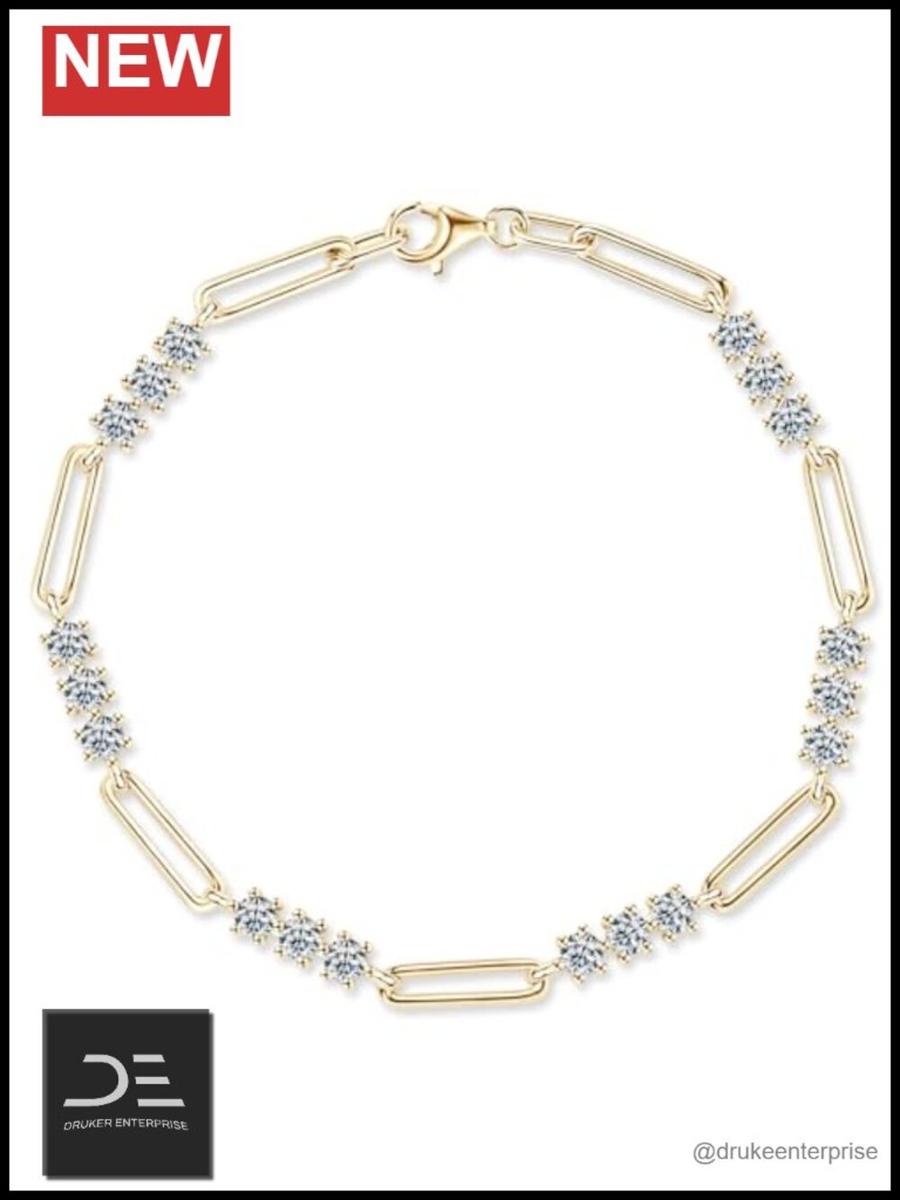 Moissanite Tennis Bracelet, 925 Sterling Silver, 3mm, 1.8cttw, Lobster Claw